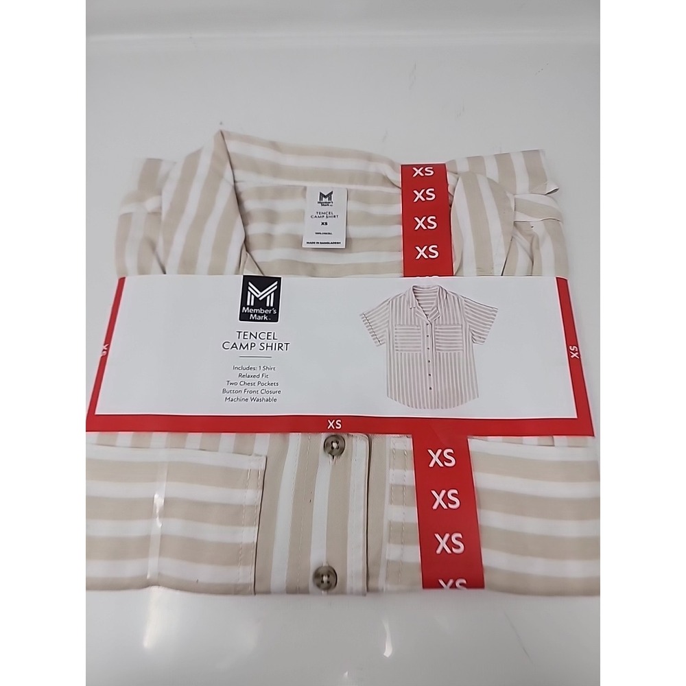 Member's Mark Women's Tencel Pockets Camp Collar Shirt Size XS All Season